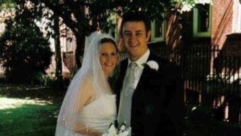 A man and woman getting married
