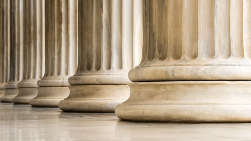 Line of marble columns